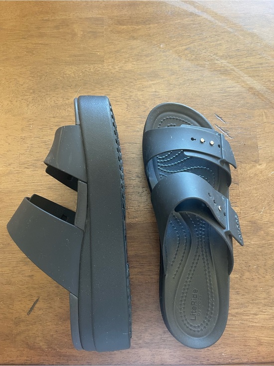 CROCS Shoes - CROCS Black Platform Slide Sandals